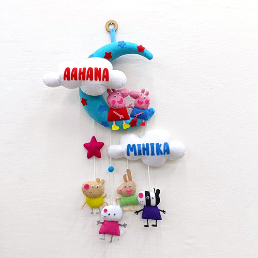 Peppa and Friends Hanging | Personalised Felt Kids Hanging