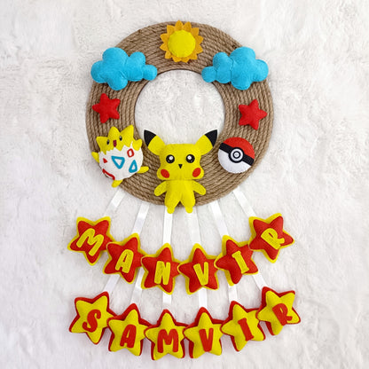 Pikachu Jute Hanging | Personalised Felt Kids Hanging