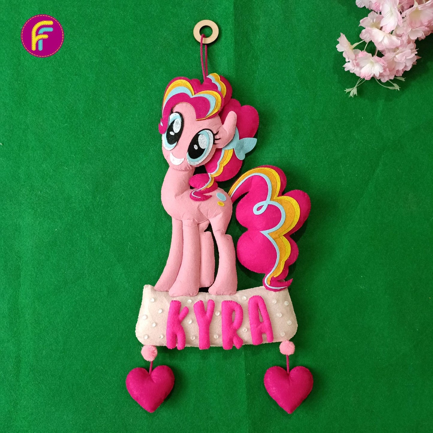 Pinkie Pie | Personalised Felt Kids Hanging