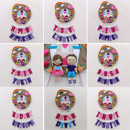 Cute Kids Jute Hanging | Personalised Felt Kids Hanging