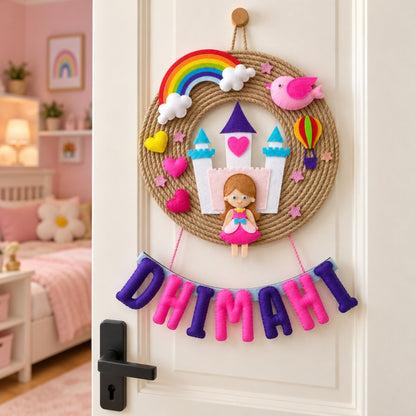 Cute Kids Jute Hanging | Personalised Felt Kids Hanging