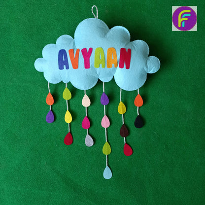 Raindrops | Personalised Felt Kids Hanging