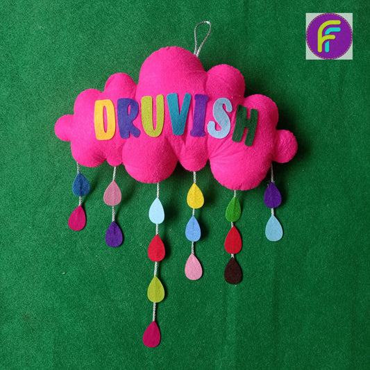 Raindrops | Personalised Felt Kids Hanging