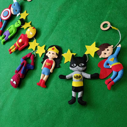 Superhero Garland | Baby Cot Decor | Kids Room Decor