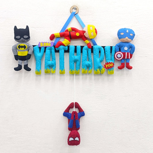 Superhero Bunting | Personalised Felt Kids Hanging