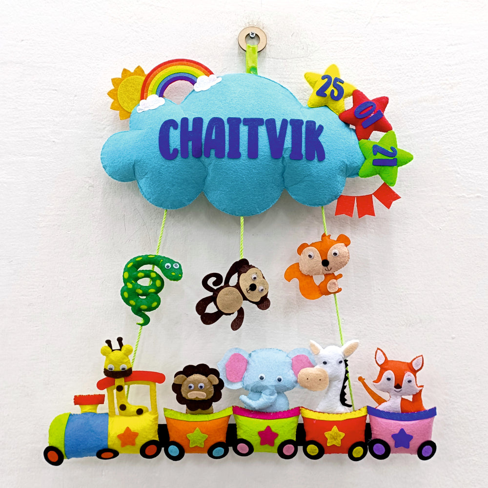 Train with Cloud | Personalised Felt Kids Hanging