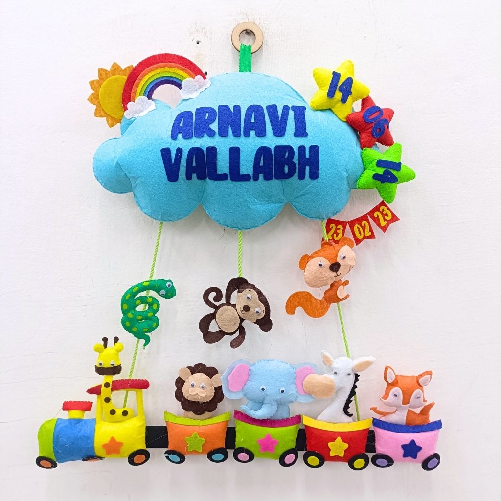 Train with Cloud | Personalised Felt Kids Hanging