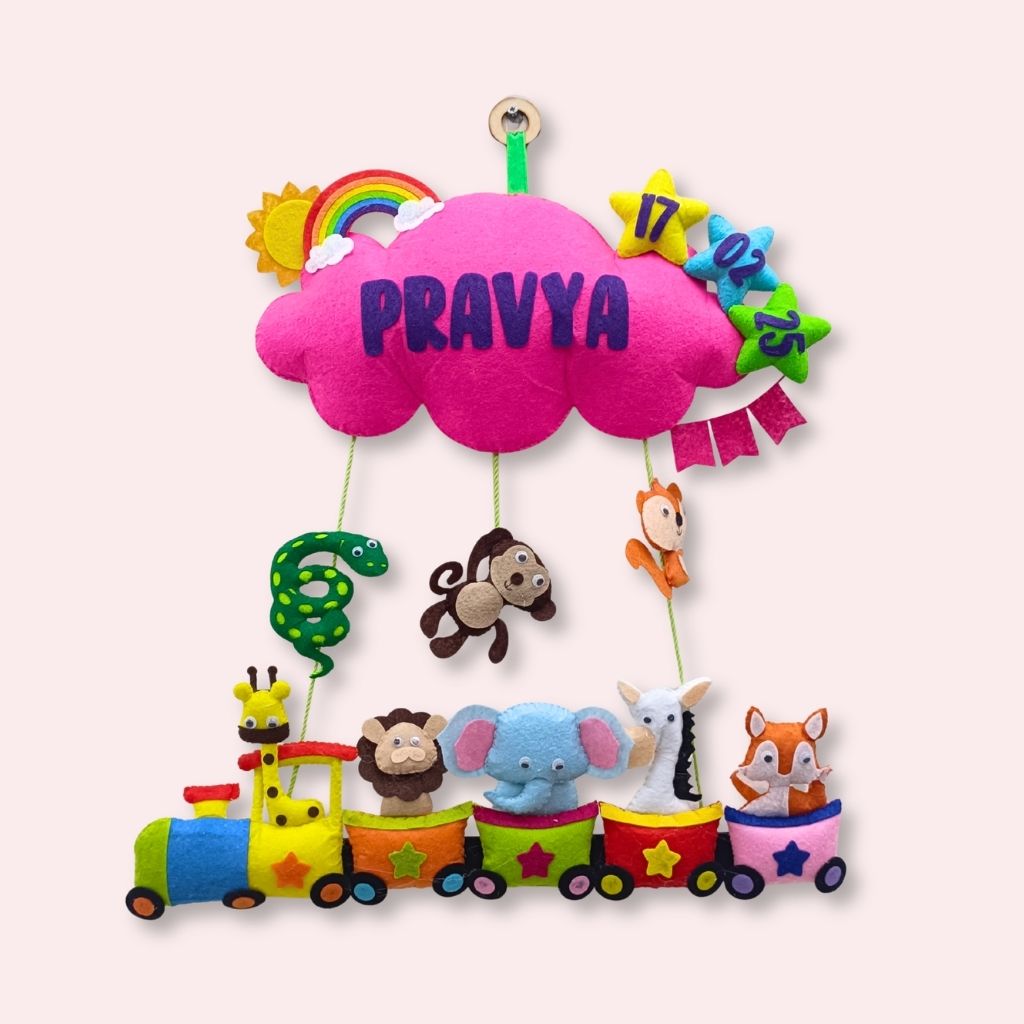 Train with Cloud | Personalised Felt Kids Hanging