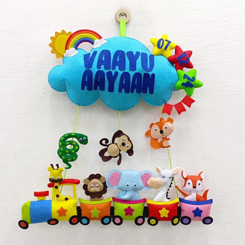 Train with Cloud | Personalised Felt Kids Hanging