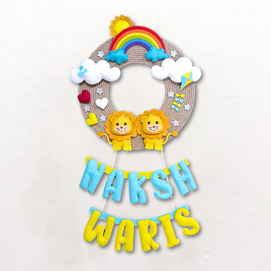 Lion Jute Hanging | Personalised Felt Kids Hanging