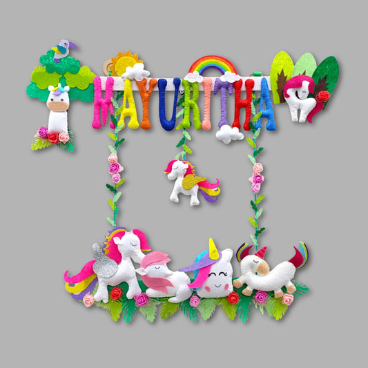Unicorn Kingdom | Personalised Felt Kids Hanging