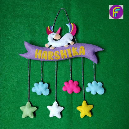 Unicorn | Personalised Felt Kids Banner Hanging