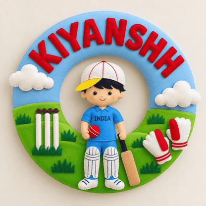 Cricket Lovers | Personalised Felt Kids Hanging | Siblings