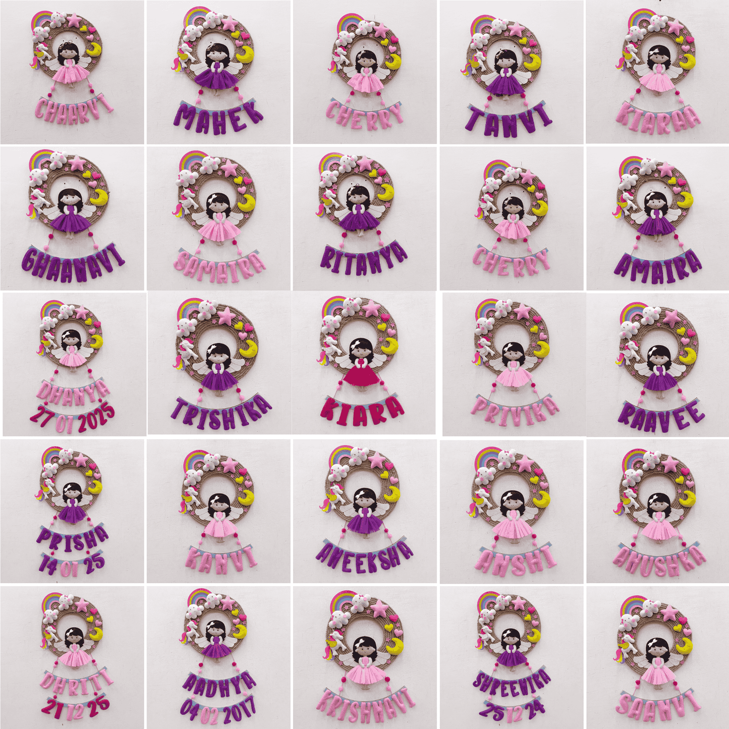 Beautiful Doll | Personalised Felt Kids Jute Hanging