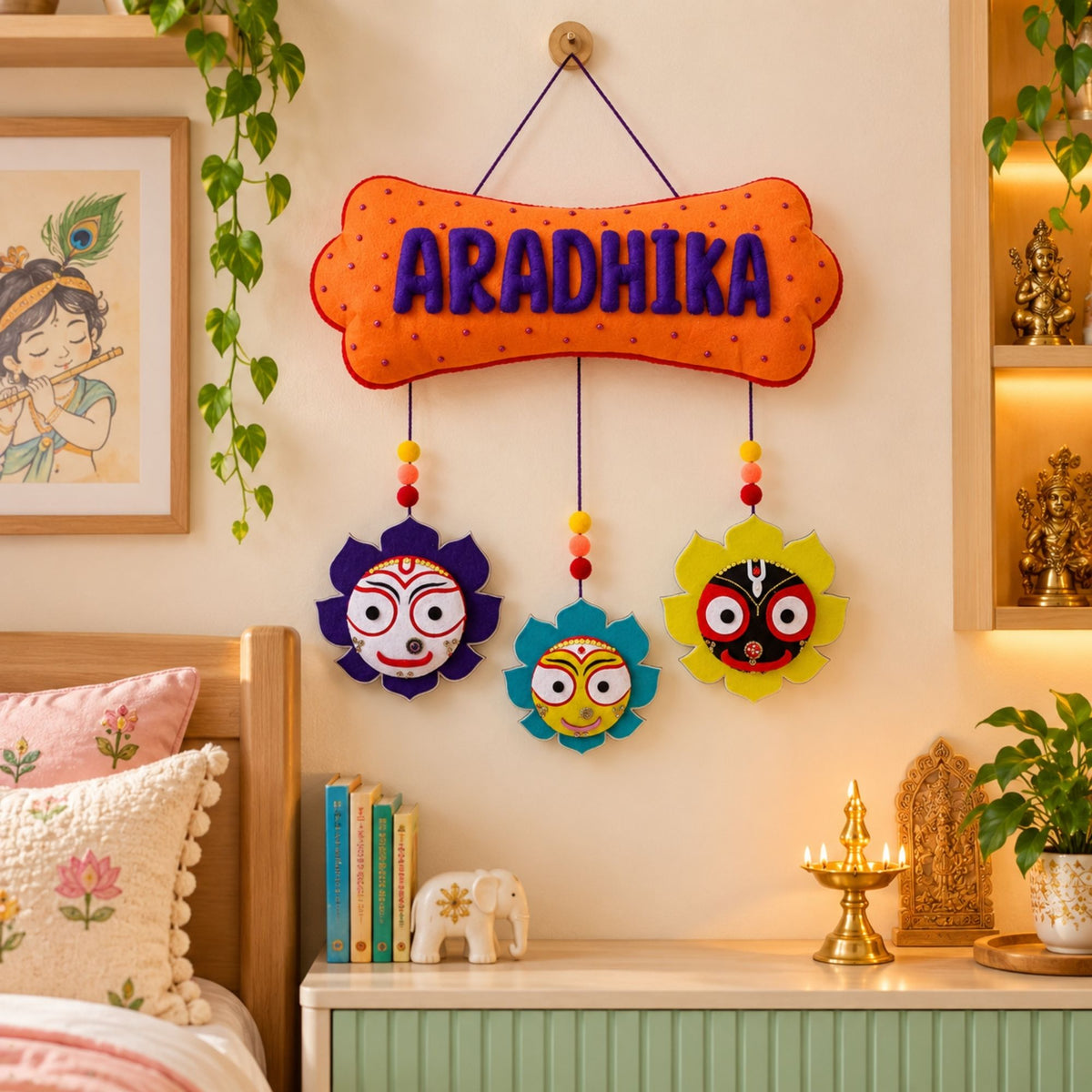 Jagannath Ji Hanging | Personalised Felt Kids Hanging