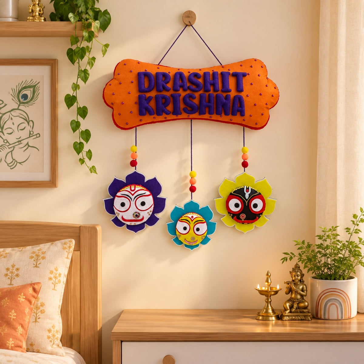 Jagannath Ji Hanging | Personalised Felt Kids Hanging