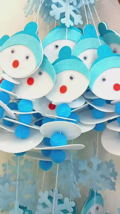 SNOWMAN WALL DECOR HANGING GARLANDS - SET OF 2 PCS